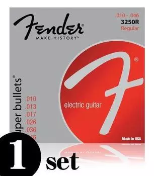 Гитарные струны Fender Super Bullets 3250R с никелевым покрытием, мощный звук / (10-46)