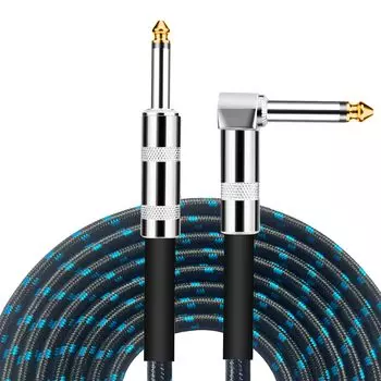 Гитарный экран Гитарный кабель 3M Plug Медная сетка Шумоподавление Сверхпрочный нейлон Не устойчив к отключению Для музыкальных инструментов Экран для синий