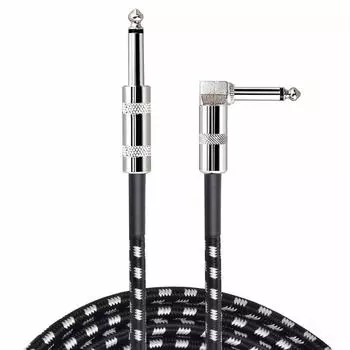 Гитарный экран Гитарный кабель Длина 3 м Тип штекера Басовый экран Музыкальный инструментальный кабель Совместим с прочным нейлоном Устойчив к разрывам Черный Белый