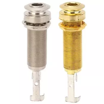 Гитарный бас-баррель, разъем 1/4 дюйма, снижение шума, металлический цилиндр, выходное гнездо для электрогитар Gold