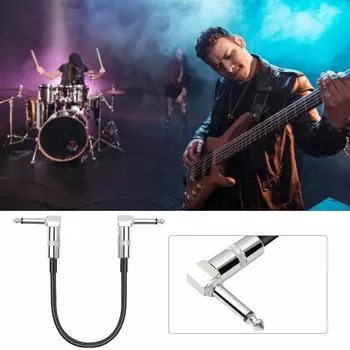 Гитарный кабель 15 см, моно кабель 6,35 мм, штекер-штекер для электрогитары, микшерных пультов, электронных барабанов