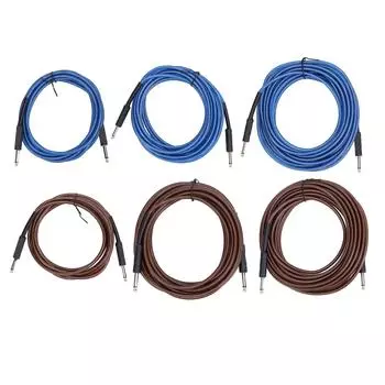 Гитарный кабель 6,35 мм, мужской-мужской, шумоподавление, гибкий коаксиальный инструментальный шнур для басового усилителя Coffee 3 Meters / 9.84ft