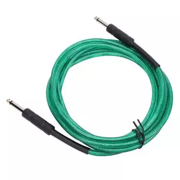 Гитарный кабель 6,35 мм ПВХ пластик гибкий прямой головка шумоподавление электрический басовый шнур зеленый 10 м 3meter / 9.8ft зелёный