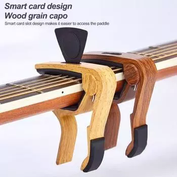 Гитарный каподастр, высокопрочный, работа одной рукой, простой в использовании, струна для акустической гитары, стальной каподастр для гавайской гитары, медиаторы для гитары чёрный