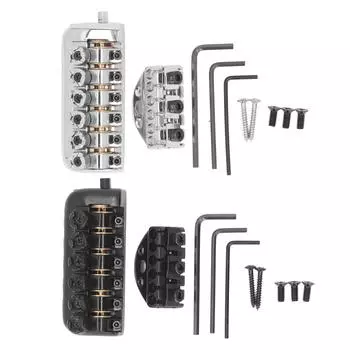 Гитарный мост без головы, хвостовик, 6-струнное седло с червячным устройством для струн, универсальный аксессуар Silver