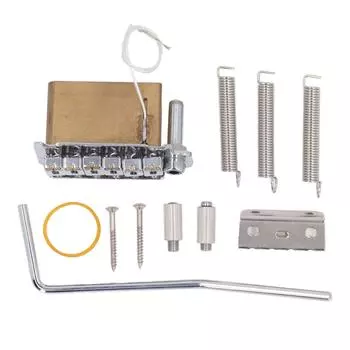 Гитарный мост тремоло, металлический 2-точечный мост тремоло для электрогитары с латунным блоком, толкатель