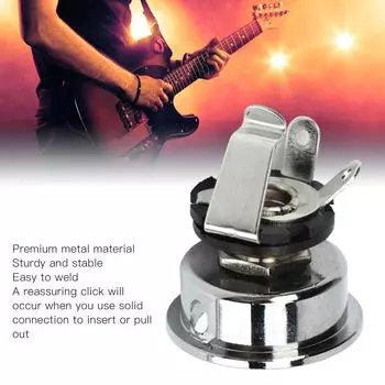 Гитарный разъем с отличным контактом, надежное соединение, металлический входной выходной разъем для электрогитары, серебристый