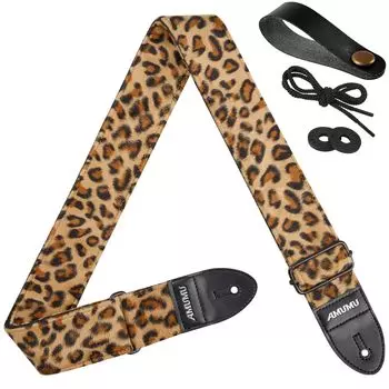 Гитарный ремень Flocking Leopard для электроакустической гитары Аксессуары [Amumu] Бас, и