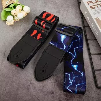 Гитарный ремень, многоцветные ремни, регулируемые нейлоновые гитарные ремни с красочной печатью