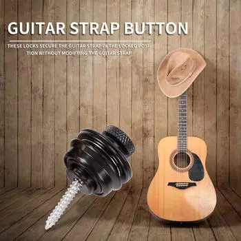 Гитарный ремень с замком на кнопках, противоскользящий ремень для акустической электрической бас-гитары (черный)