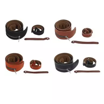 Гитарный ремень в стиле панк на молнии, универсальный мягкий 2,8 дюйма, широкий для акустических электрогитар, бас-гитар Suede Surface Black