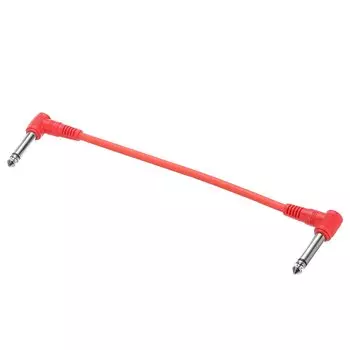 Гитарный соединительный кабель uxcell 6 мм TRS, угловой педальный инструментальный кабель для гитарной платы эффектов, красный