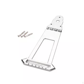 Гитарный трапециевидный струнодержатель для электрической бас-гитары, с крепежными винтами, для,электрогитары серебряный