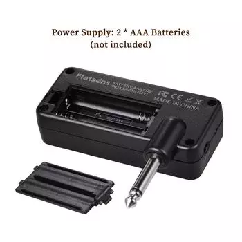 Гитарный усилитель для наушников Flatsons F1R Mini с разъемом для наушников 3,5 мм, вход AUX, Plug-and-Play чёрный