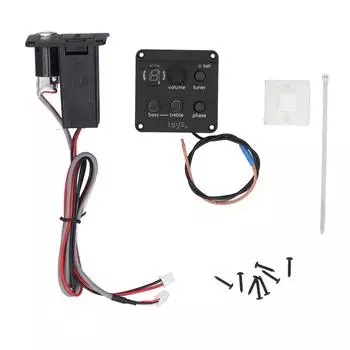 Гитарный звукосниматель Предусилитель Громкость НЧ ВЧ Управление фазой Встроенный 7-сегментный светодиодный тюнер Гитарный эквалайзер Эквалайзер