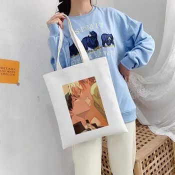GIVEN Gifted Future, модная холщовая сумка в стиле аниме, сумка-шопер в стиле панк, готика, Harajuku, большая вместительная женская сумка, винтажная сумка на плечо 24*26cm
