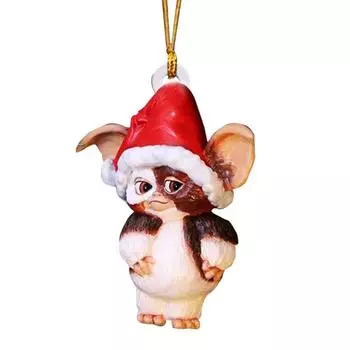 Gizmo Christmas Gremlins Fairy Acrylic Santa Hat Pendant Xmas Tree Hanging Decor Gizmo