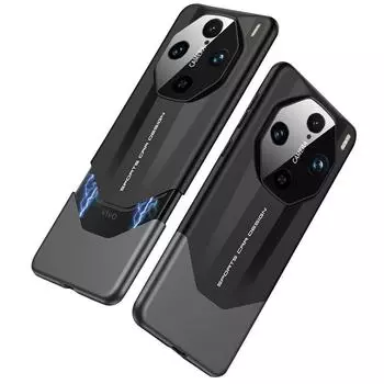 GKK Серия Supercar Shield Чехол для vivo X100 Pro 5G Жесткий ПК Цветная вставка Чехол для телефона Black/Grey
