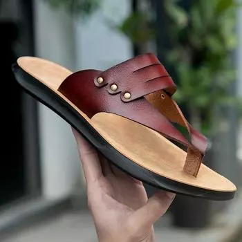 Gladiator Man Sandalias Beach Summer Outdoor Casual Flat Rubber Water Sandals Open Toe Men Lightweight Slippers 38 жёлтый