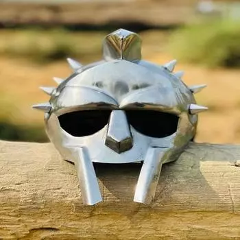 Гладиаторский шлем, греческий доспех, шлем для ролевых игр, доспех Максимуса Децимуса, шлем