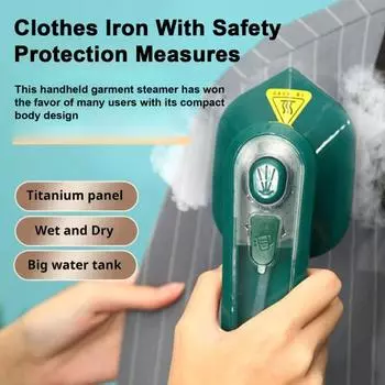Гладильная машина Ручной отпариватель для одежды Быстрый нагрев Эргономичный дизайн Простота в эксплуатации Портативная удобная гладильная машина для удаления морщин EU темно-зеленого