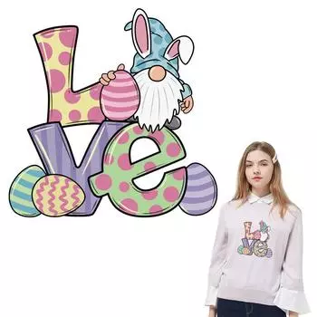 Гладильные наклейки, нашивки с пасхальными яйцами, новый дизайн, моющиеся теплопередающие футболки уровня А, наклейки на джинсы, железные нашивки 8x8cm