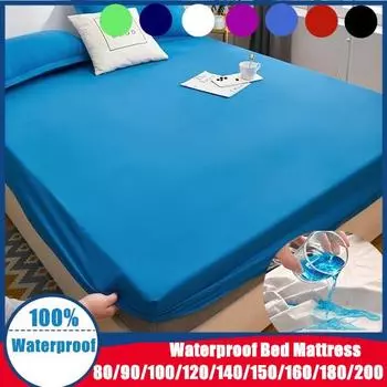 Гладкая эластичная простыня для кровати, 100% водонепроницаемый наматрасник, защитный чехол для кровати с эластичной резинкой по всему периметру, без наволочки 80cmX200cmX30cm Mattress белый