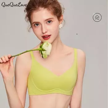 Гладкая бесследная мягкая поддерживающая основа, простое регулирующее нижнее белье, летнее тонкое женское белье, собирающее большую грудь, показывающее маленький бюстгальтер M/34ABC чёрный