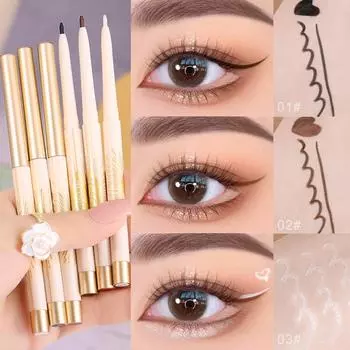 Гладкая гелевая ручка для подводки глаз естественного цвета, водонепроницаемая и устойчивая к поту, долговечная и нелегкая для размазывания, ручка-маркер тутового шелкопряда