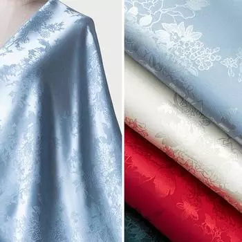 Гладкая имитация шелка ткань цветочный жаккард атлас парча ткань для шитья платье китайский чонсам ханьфу DIY обивка ремесла 1M