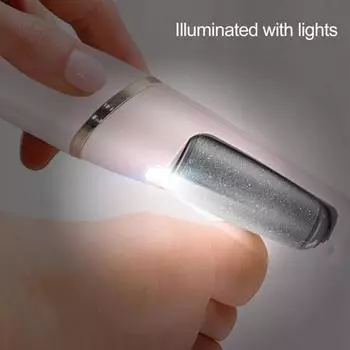 Гладкая насадка для педикюра, перезаряжаемая, со светодиодной подсветкой, 2-скоростная регулировка, электрическое средство для удаления мозолей, для точного ухода за ногами розовый