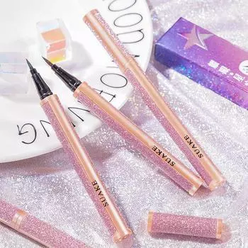 Гладкая подводка для глаз Натуральная трехмерная жидкая подводка для глаз Silkworm Contorting Liquid Eyeliner Быстросохнущий, водостойкий и стойкий женский макияж 1#black