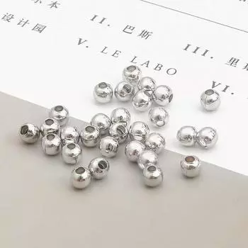 Гладкая покрытая фурнитура для ювелирных изделий своими руками, горячая распродажа, 100-500 шт., популярные бусины-разделители 2,4-6 мм, высококачественные бусины, шарики из металла для изготовления ювелирных изделий 2.4mm 500pcs серебряный
