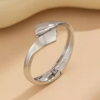 Гладкая поверхность Открытый браслет Легкая роскошь Геометрический браслет Простые браслеты в форме капли воды Девочки Silver-Style 1