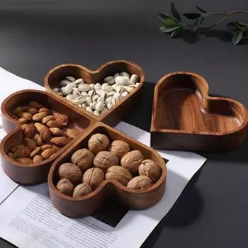 Гладкая поверхность тарелки для закусок Love Sushi сервировочные подносы многофункциональный деревянный поднос в форме сердца орех Serving Tray