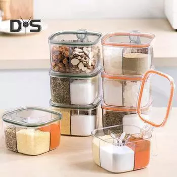 Гладкая поверхностная бутылка для специй, пищевая прочная коробка для приправ, помощник для приготовления пищи зелёный