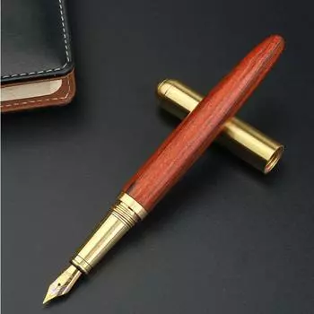 Гладкая ручка для письма Business Wood Fountain Pen Изысканная ручка для подписи Business Artist B