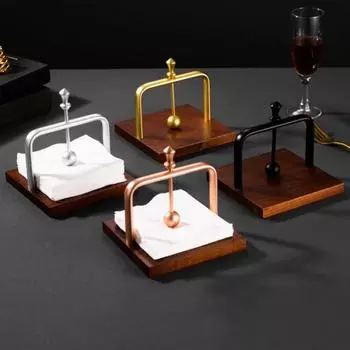 Гладкая стойка для салфеток Креативная настольная подставка для салфеток Настольный держатель для салфеток Кафе Обеденный стол чёрный