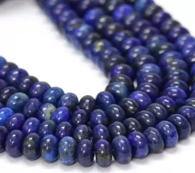 Гладкие бусины из натурального лазурита AAA в форме ронделла, 15 дюймов, 7-8 мм, красивые гладкие бусины из драгоценного камня лазурита, бижутерия из бисера качества AAA 7-8MM