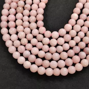 Гладкие бусины из розового опала, розовый опал качества ААА, размер 6 мм, 8 мм, 10 мм, круглые свободные бусины, бусины длиной 14–15 дюймов. 6 MM 1 Strand Beads