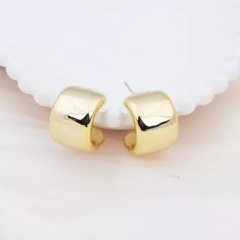 Гладкие дуговые серьги-гвоздики C-типа из металла для женщин, золотые геометрические украшения для ушей, простые серьги золотой