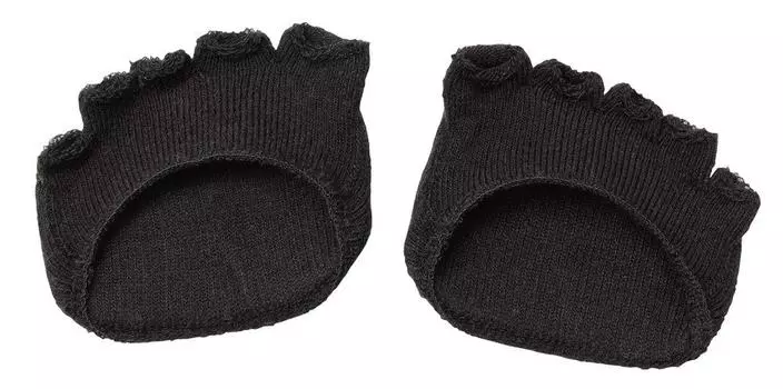 Гладкие и моющиеся подушечки для ног из хлопковой смеси, черные (1 пара) чёрный