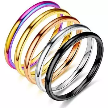 Гладкие Кольца Для Пары Из Нержавеющей Стали Простое Глянцевое Кольцо На Палец Обручальное Кольцо Мужчины Женщины Партии Модные Кольца Ювелирные Изделия Подарок 5 серебряный