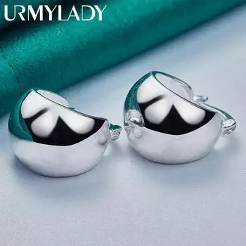 Гладкие круглые серьги из стерлингового серебра 925 пробы, модные ювелирные изделия ME401