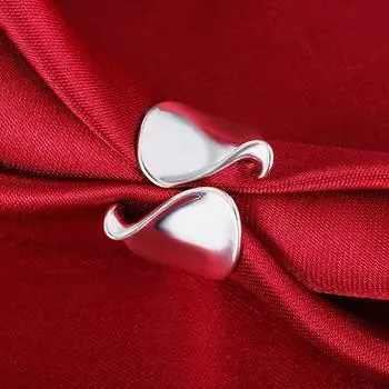 Гладкие открытые кольца из серебра 925 пробы для женщин, подарки для вечеринок, новинка 2022 года