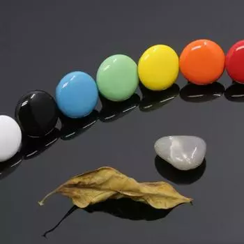 Гладкие выдвижные ящики 32 мм, установка удара, предотвращающие падение, красочные круглые керамические ручки шкафа жёлтый