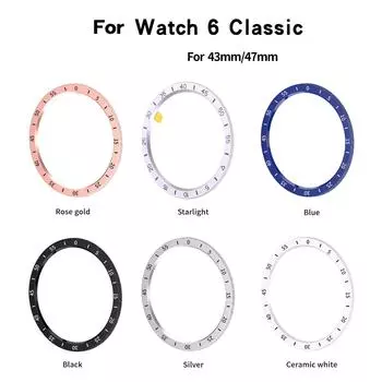 Гладкий алюминиевый безель, рамка, кольца, защита от царапин, алюминиевый сплав, подходит для Watch6 43 мм/47 мм 47 серебряный