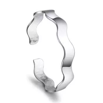 Гладкий браслет в богемном стиле с водной рябью Браслет Браслет, женский персонализированный модный открытый браслет, посеребренный наконечник Adjustable size