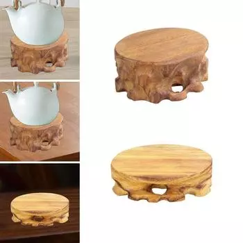 Гладкий держатель для статуи Натуральные подставки для поделок Декоративные полки Подставка из цельного дерева Декор для комнаты style 3