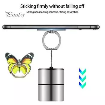 Гладкий край, свободное вращение на 360 градусов, самоклеящийся держатель для колец на палец, разноцветные бабочки, металлическая подставка для мобильного телефона, аксессуары для мобильных телефонов красный